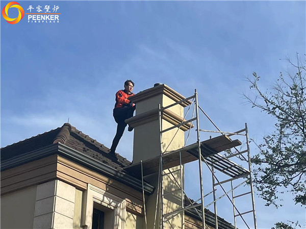 天津朗潤(rùn)園別墅英國(guó)fireline PV85i 壁爐安裝.jpg