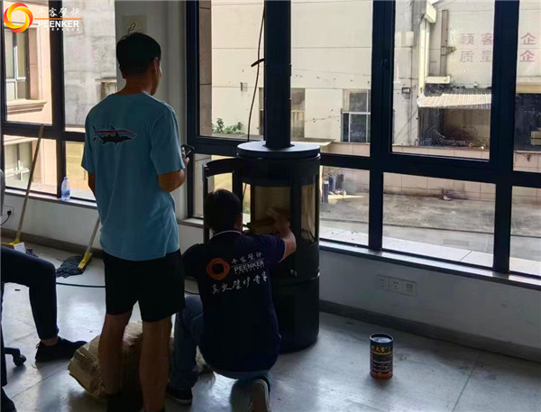 平客壁爐麗水高層頂樓丹麥進口壁爐Morso 7943安裝.jpg