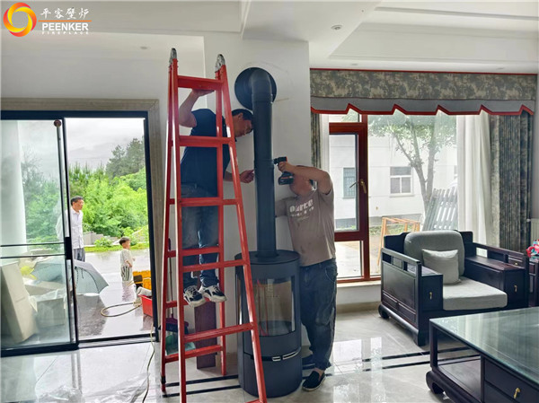 黃山北麓人家丹麥Aduro A17進口壁爐安裝.jpg