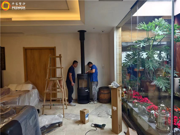 合肥高層頂樓丹麥Morso 7943鑄鐵火爐安裝.jpg