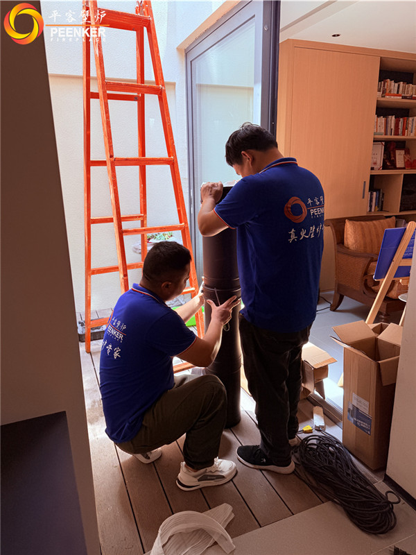 合肥瀾岸里地下室丹麥Aduro A1壁爐安裝.jpg